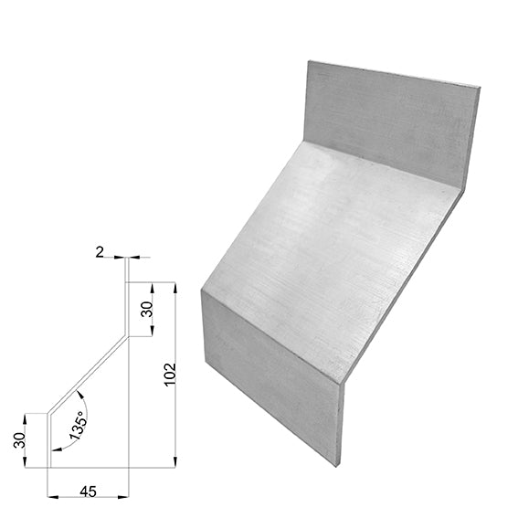 Aluminiumprofil Z, 135°, 6m