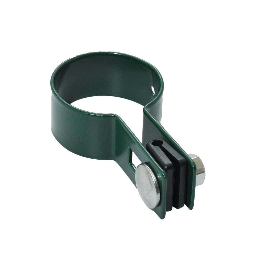 Collier de serrage terminal pour poteau ZnPVC D60mm vert