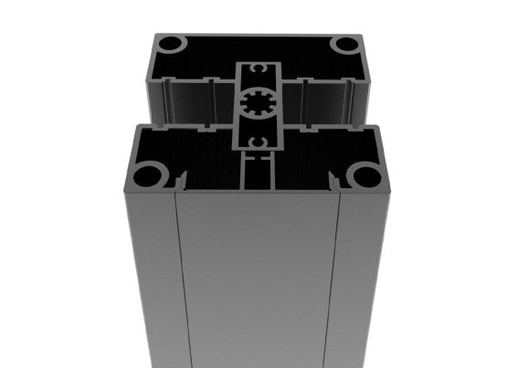 Set of aluminum post 80x80 and cap - 1850mm R7016