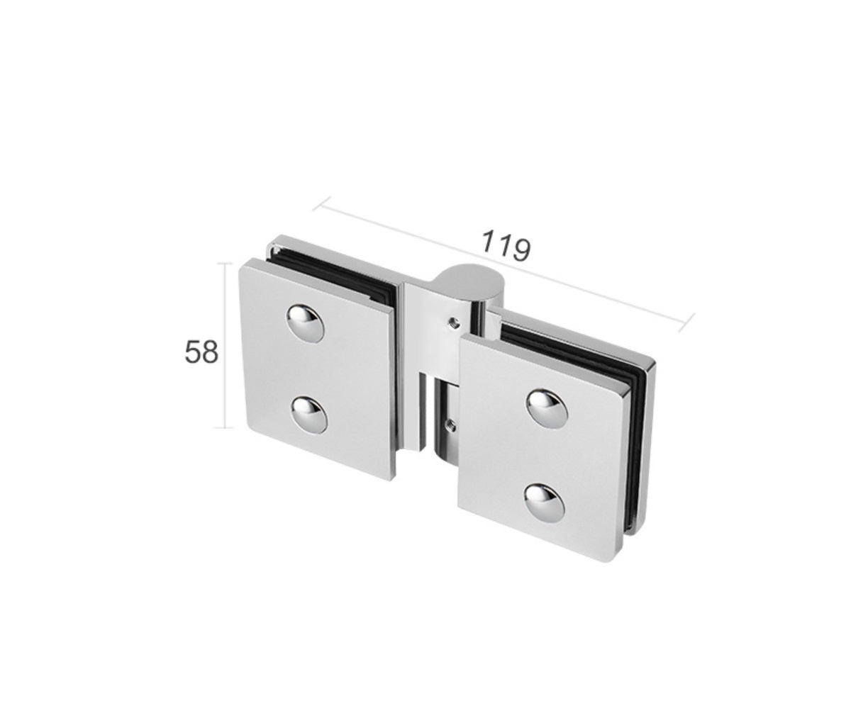 Hinge for glass shower door