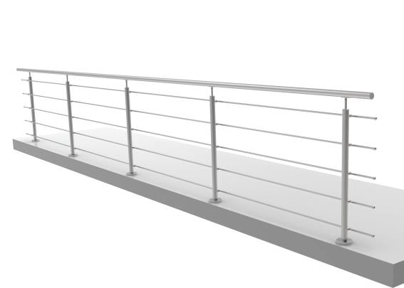 Stainless railing, AISI316, 6000x1000mm