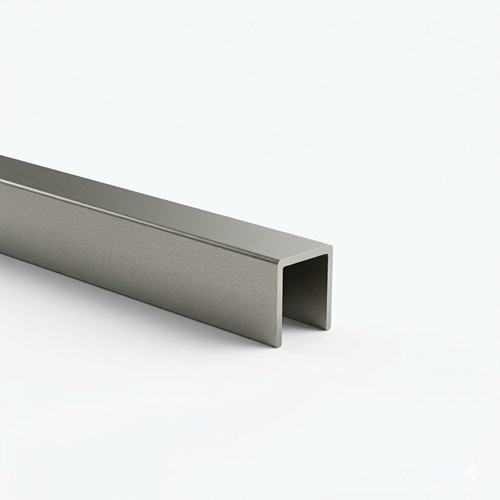 Profilé de vitrage U AL 17 x 20 x 1,5 mm pour verre de 8 mm, anodisé