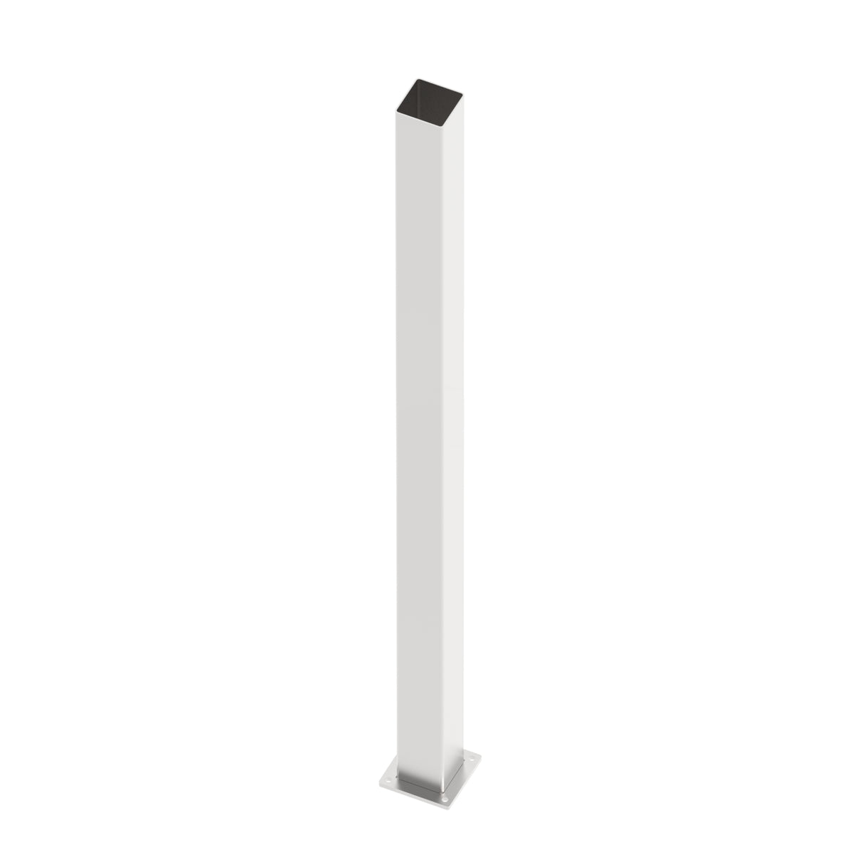 Poteau en acier inoxydable 100x100-2000 avec platine de fixation - Naturel