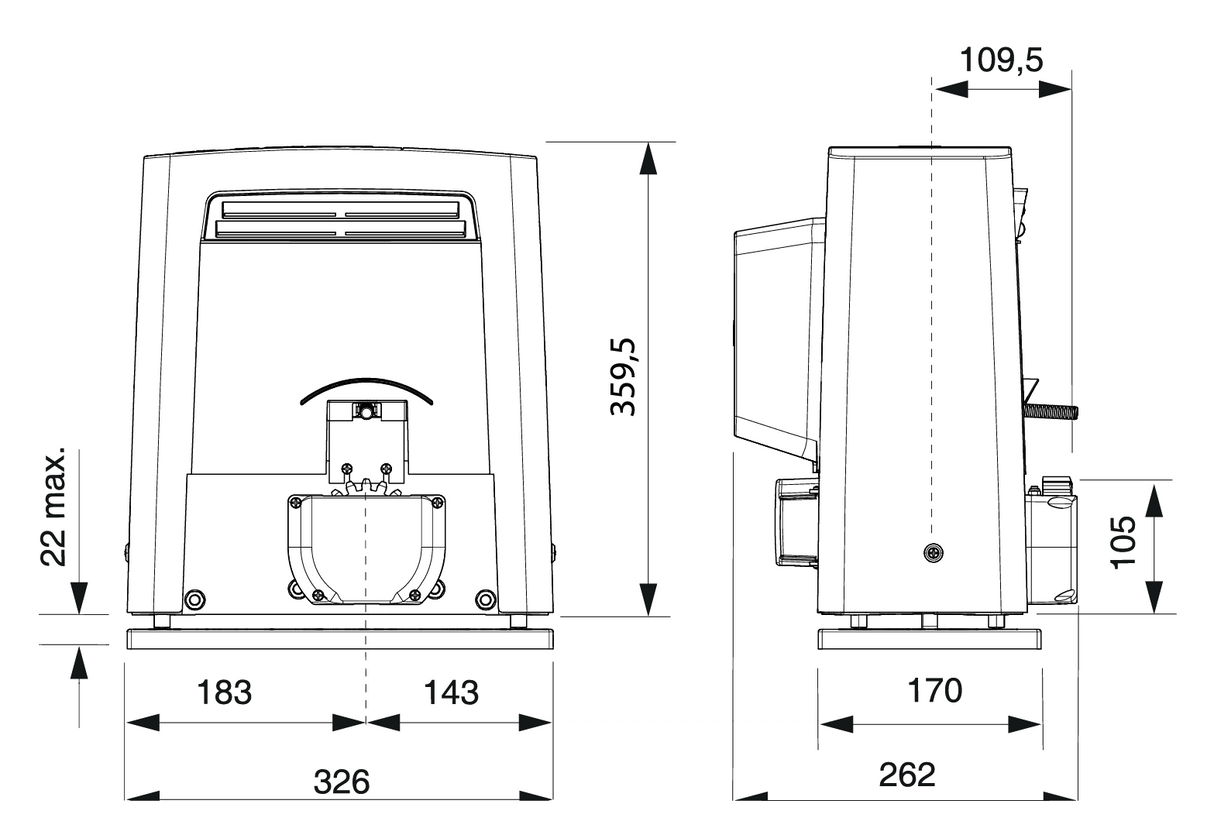 Automatic motor with electronics 1200kg
