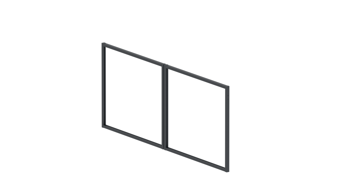 Aluminium-Doppelflügeltorrahmen 3,92x1,85 m, Anthrazit R7016 - SET