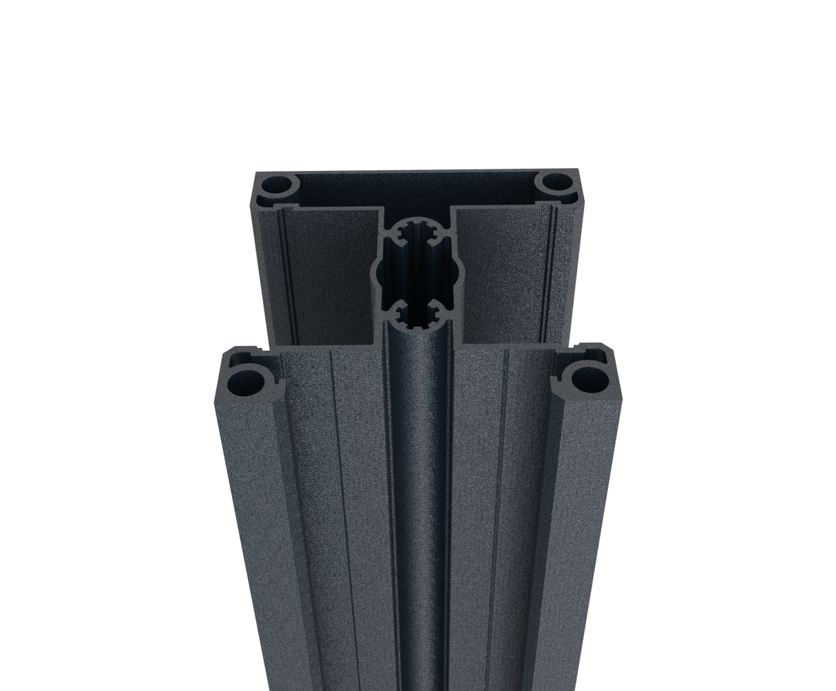 Aluminum fence post 70x70 for slat fillings - 1850mm R7016