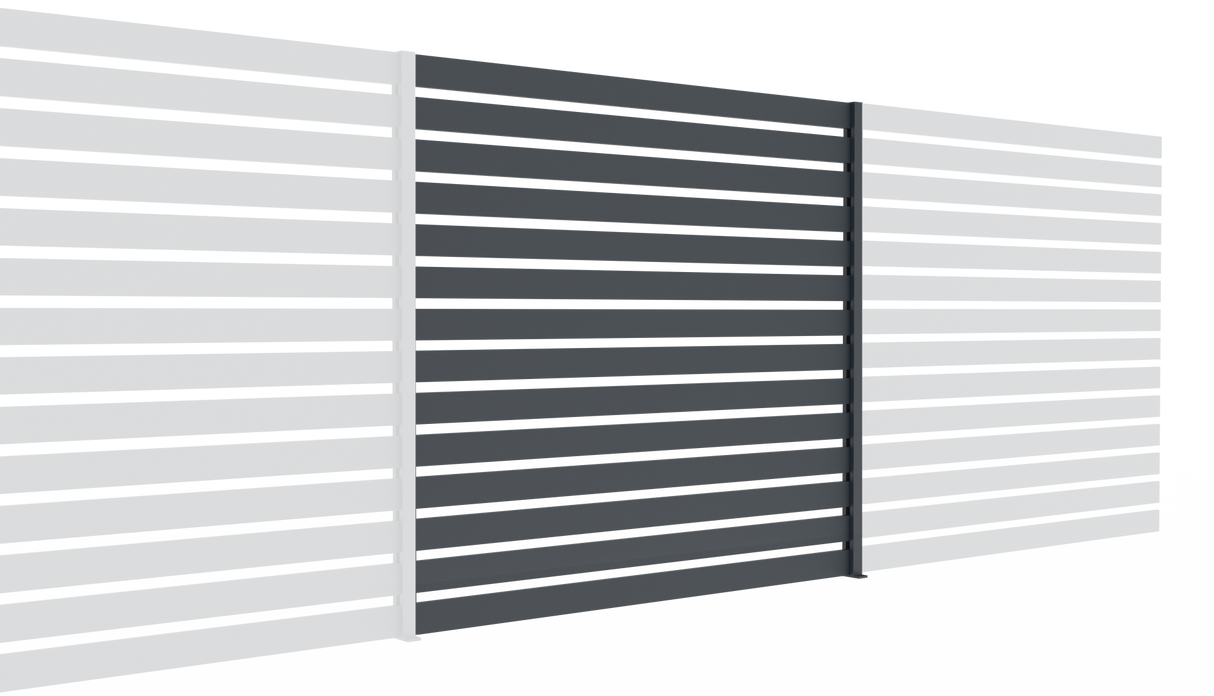 Aluminium Fence assembly with a slat 20x100, 1,85x2m