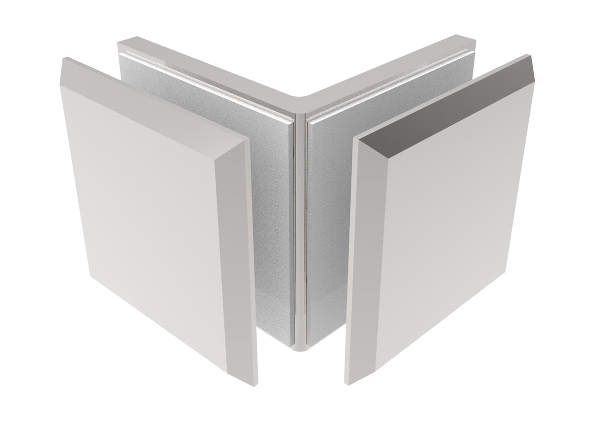 Glass clamp, Zamak, 90°, T 8-10 mm