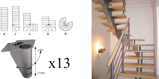 Staircase SEGMENT NS270 set Vmax 2500mm Vmin 2260m
