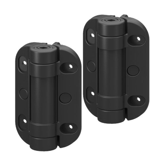 Hinge for heavy gates, with adjustable spring, without stoppers