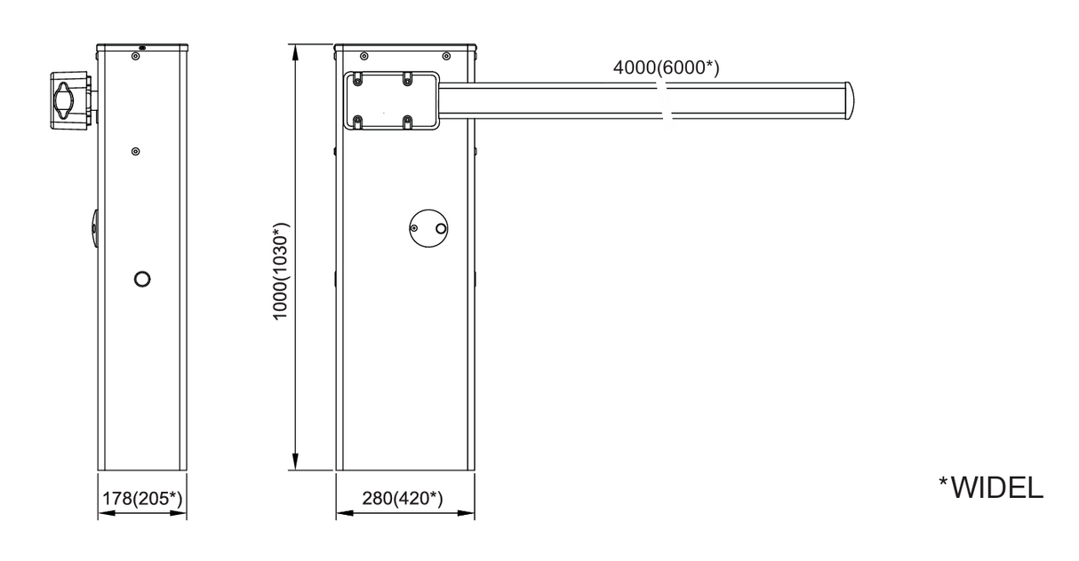 Gate with electronics 24V, 4m