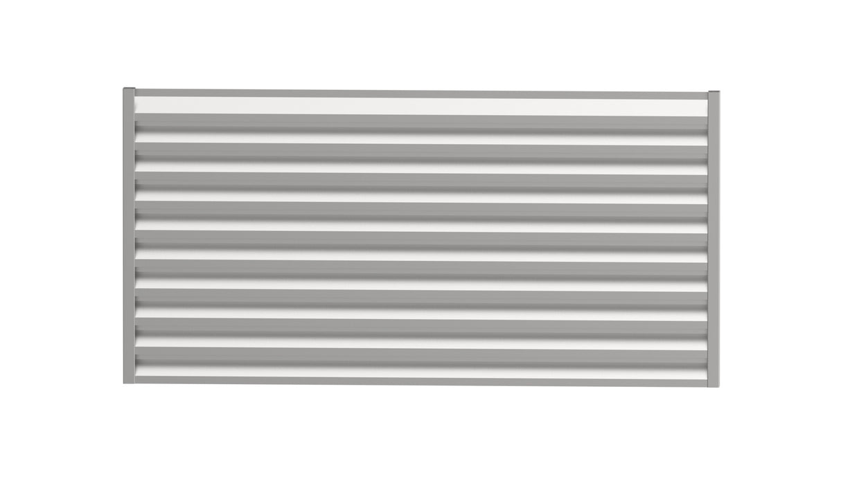 Clôture en acier galvanisé 1x2m avec remplissage a lames en acier galvanisé 40,5x105, Natural