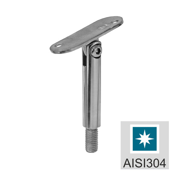 Handrail bracket - Polished AISI304, 40x40x2/M10m