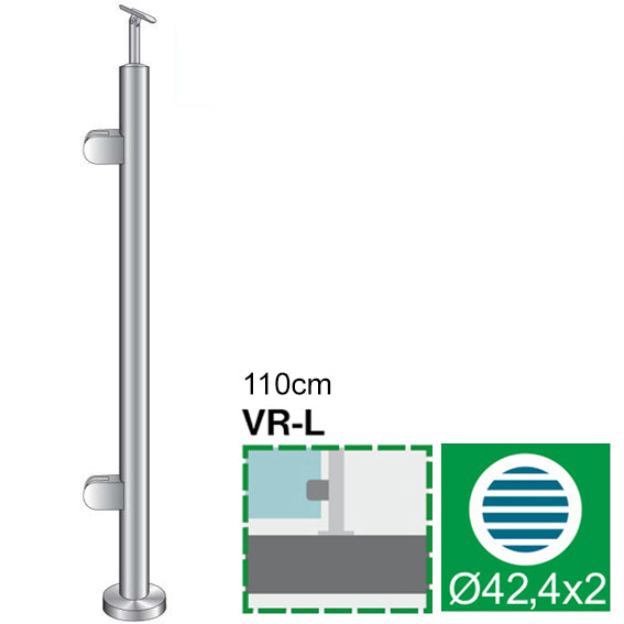 Stainless steel pole, VK-straight, right AISI304,