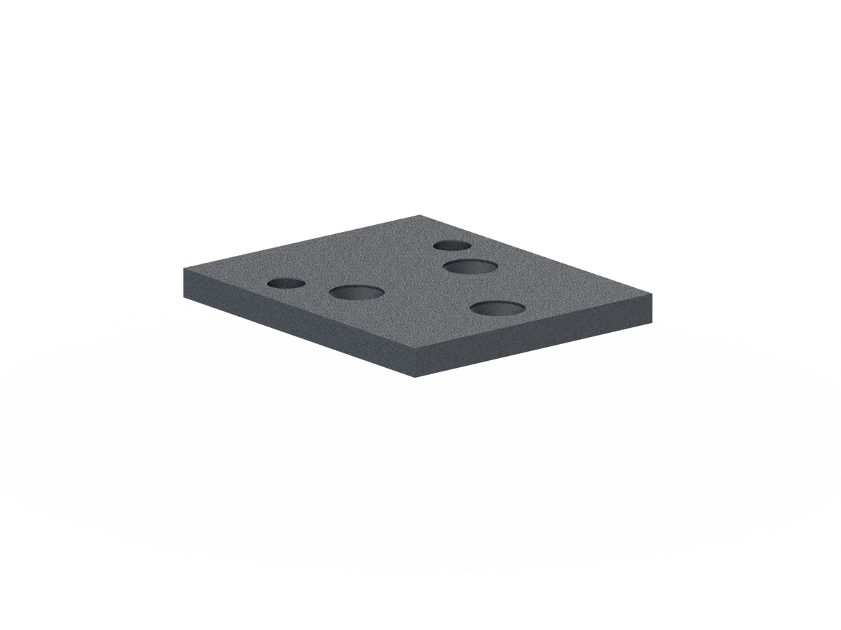 Aluminium anchor plate for post 56x 60, top mounting - Anthracite RAL 7016