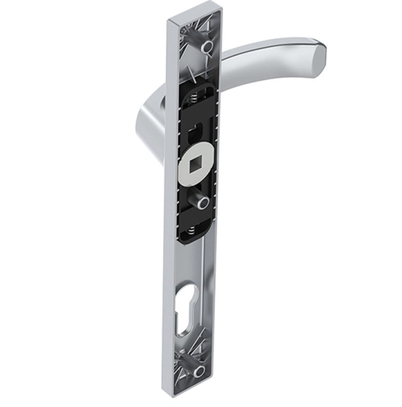 Door handle set - ball+ball with plate, AL profi