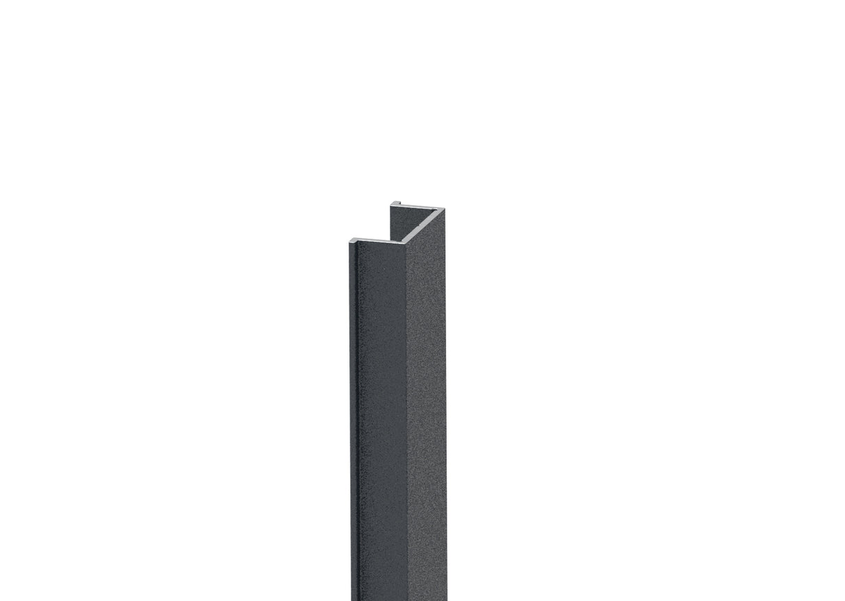 Schmale Abdeckleiste für Pfostenprofile und für U-Adapter des Zaunsystems, 20 x 08 – 2 m – Anthrazit RAL 7016