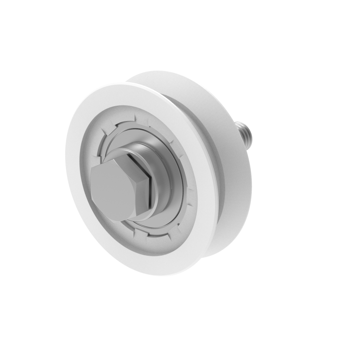 Wheel for sliding gates with V groove INOX / NYLON, D80mm