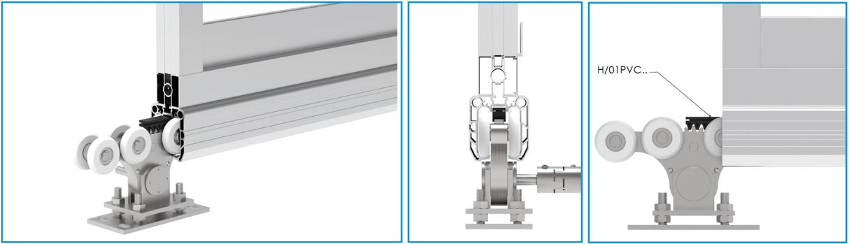 Guiding bottom profile AL, 90x99mm, L6m, RAL7016