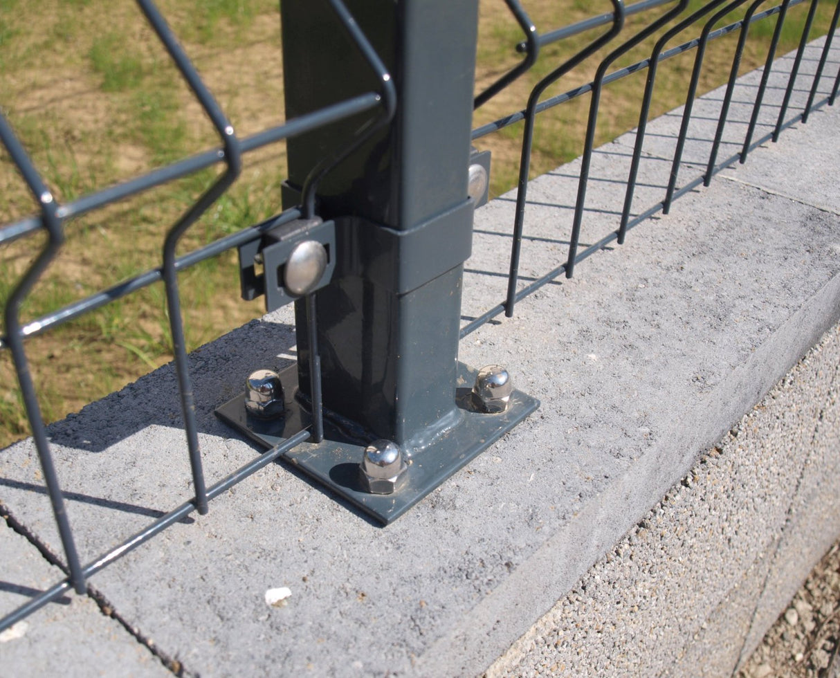 Pfosten 60x40mm mit Fuß ZnPVC 1800mm anthrazit
