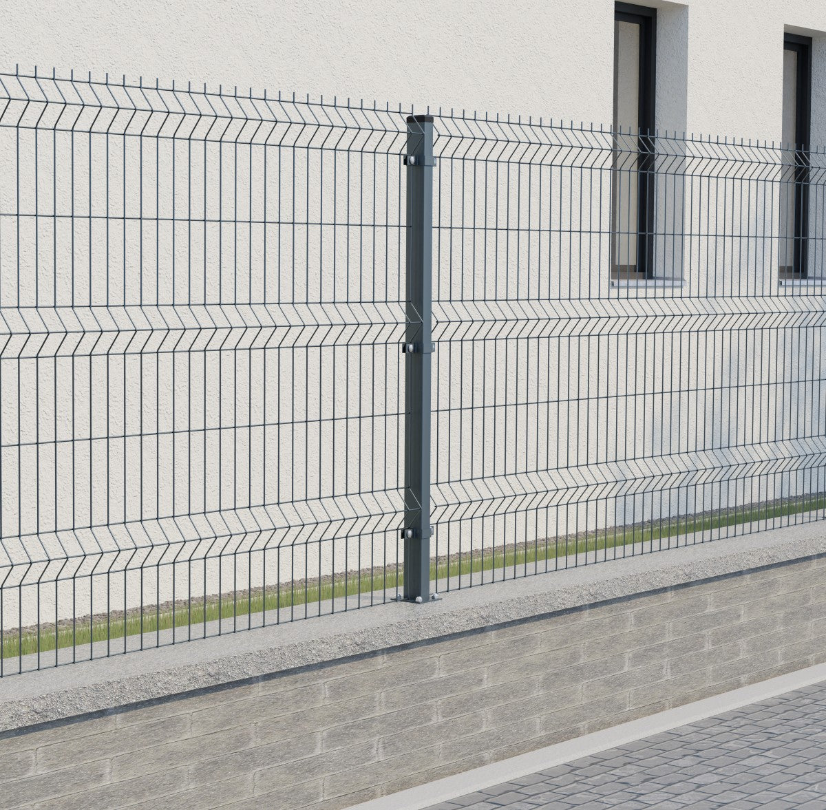 Pfosten 60x40mm mit Fuß ZnPVC 1600mm anthrazit