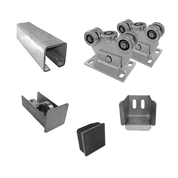 Kit pour portail coulissant jusqu'a 4m, Zn, 60x60mm