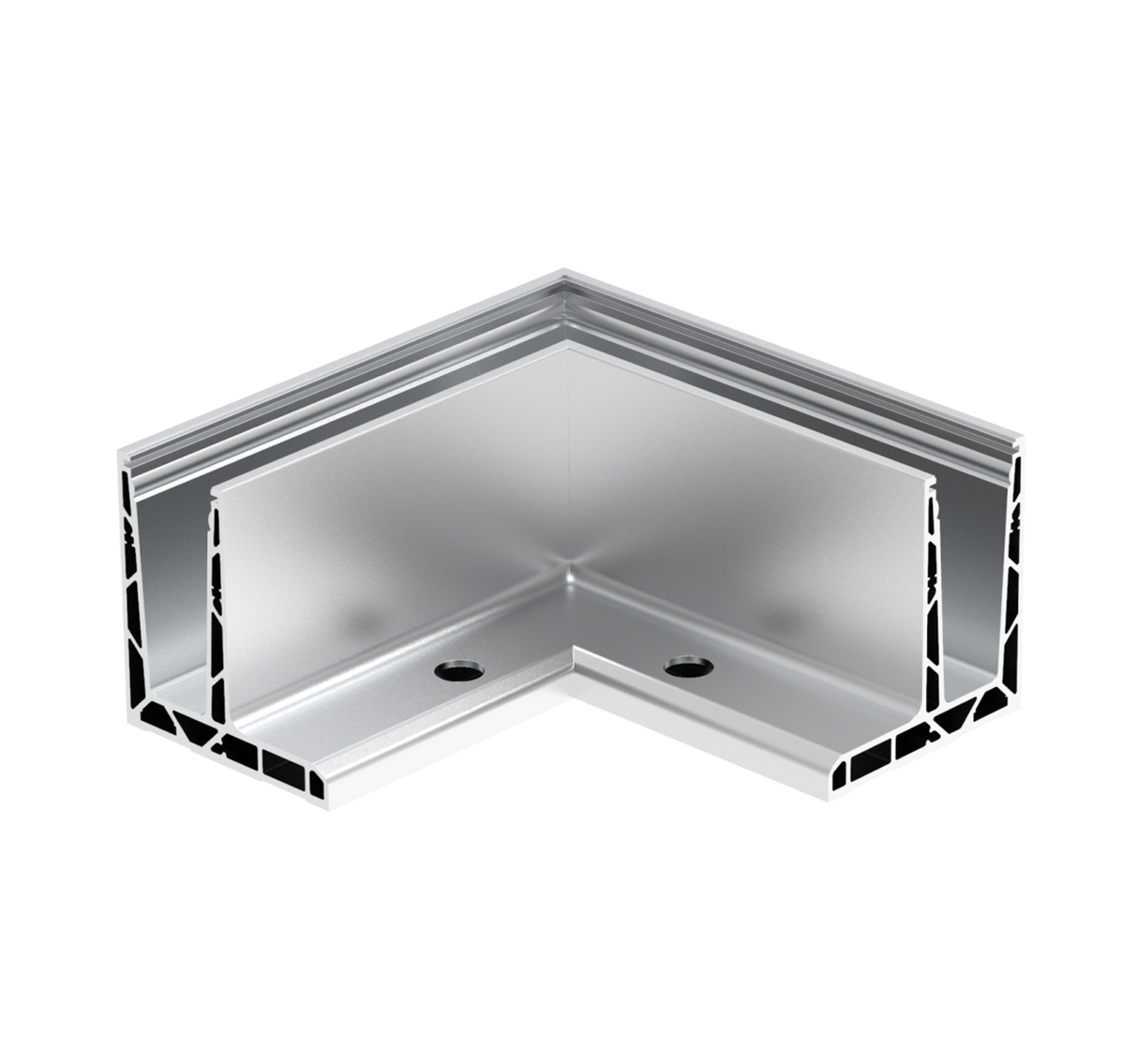 AL. profile, top mount 90° IN corner AL/ELOX/Sati