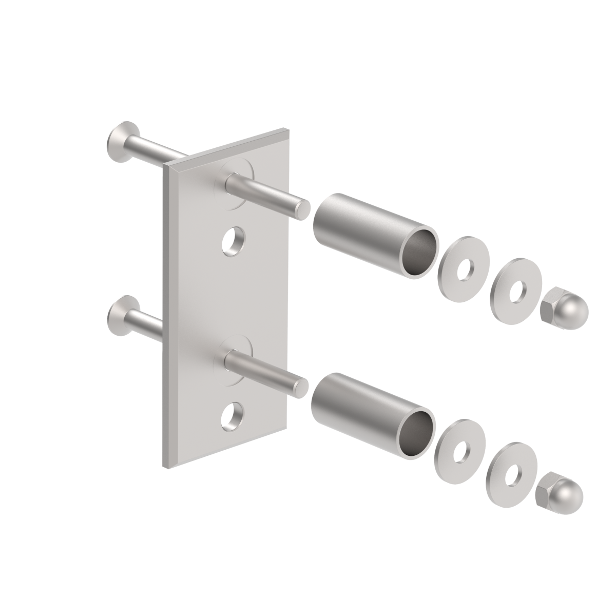 Rectangular side anchoring AISI304, 120x60x51/40x4