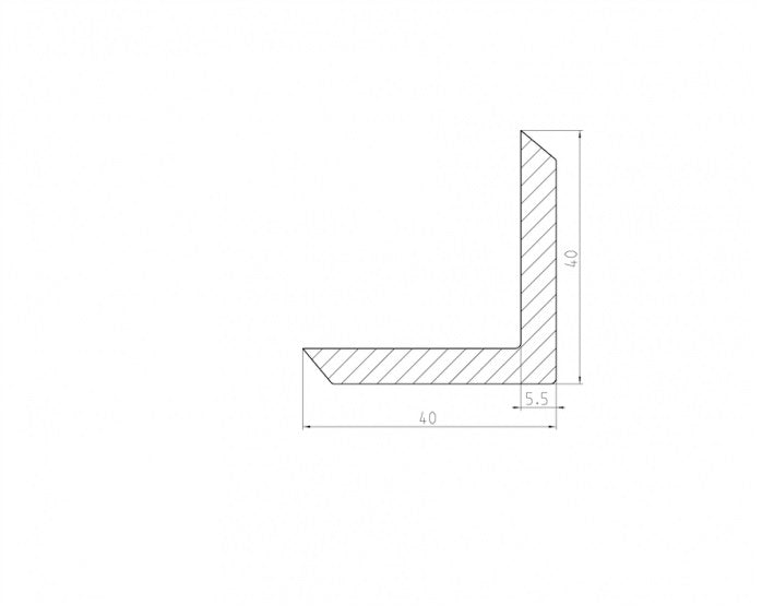 WPC cover strip Gray 40x40x4000mm