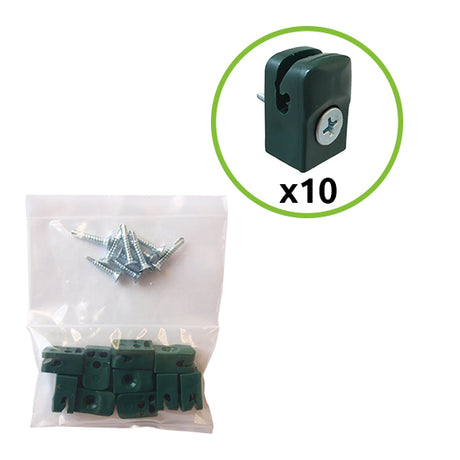 Attache de fil avec vis PE vert 10 pieces