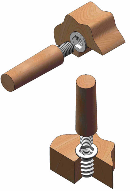 Wood pin. M8x15mm - Zn