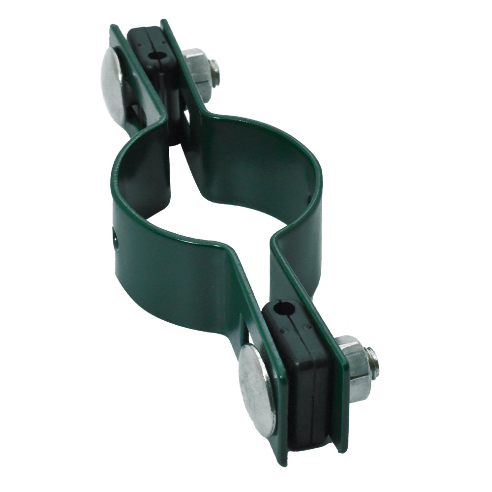 Durchgehende Schelle für Pfosten ZnPVC D48mm grün