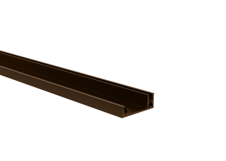 Aluminum fence adapter for fillings - 6000mm cover strip brown