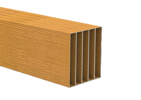 Remplissage de clôture en aluminium 20x120x1,4 - 5x6,0m - décor bois CHENE CLAIR W02