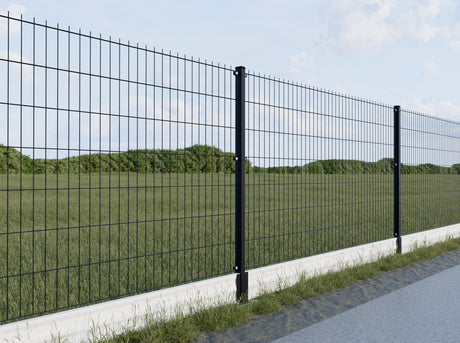 Galvanized Post 60x40mm with PVC Cap, 1800mm - Black Matt RAL 9005