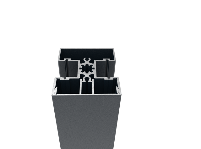 Kit poteau aluminium 50x60 et profil de recouvrement - 1,5 m, Anthracite RAL 7016