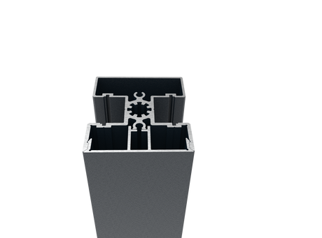 Kit poteau aluminium 50x60 et bande de recouvrement-6,0 m, Anthracite RAL 7016