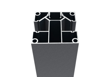 Aluminium-Zaunpfosten-Set 70 × 70 mm – 6,0 m – Anthrazit RAL 7016 – für 20 mm breite Füllungen