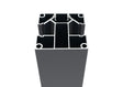 Aluminum fence post 70 × 70 mm – 6.0 m – Anthracite RAL 7016 – for 20 mm wide infills