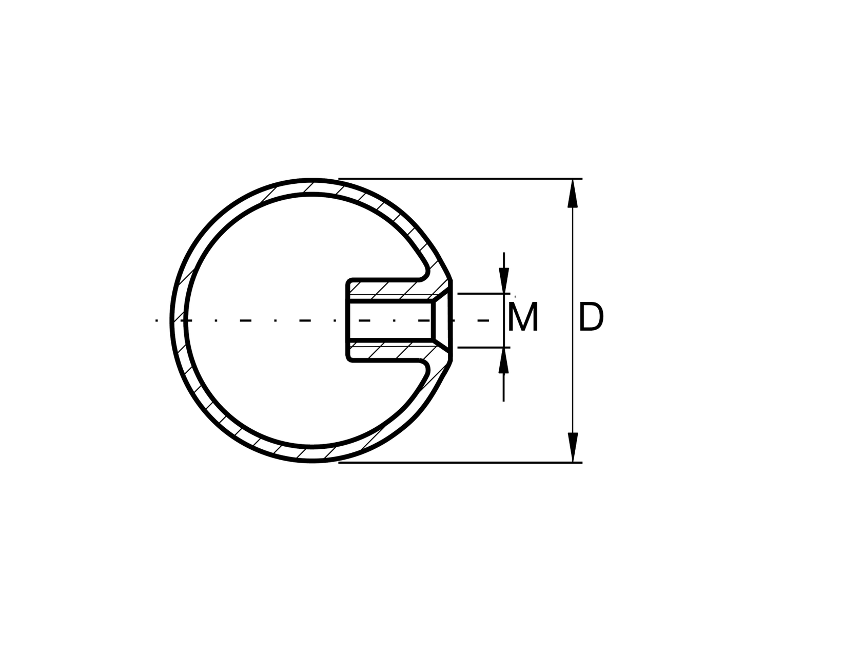 Hollow end ball