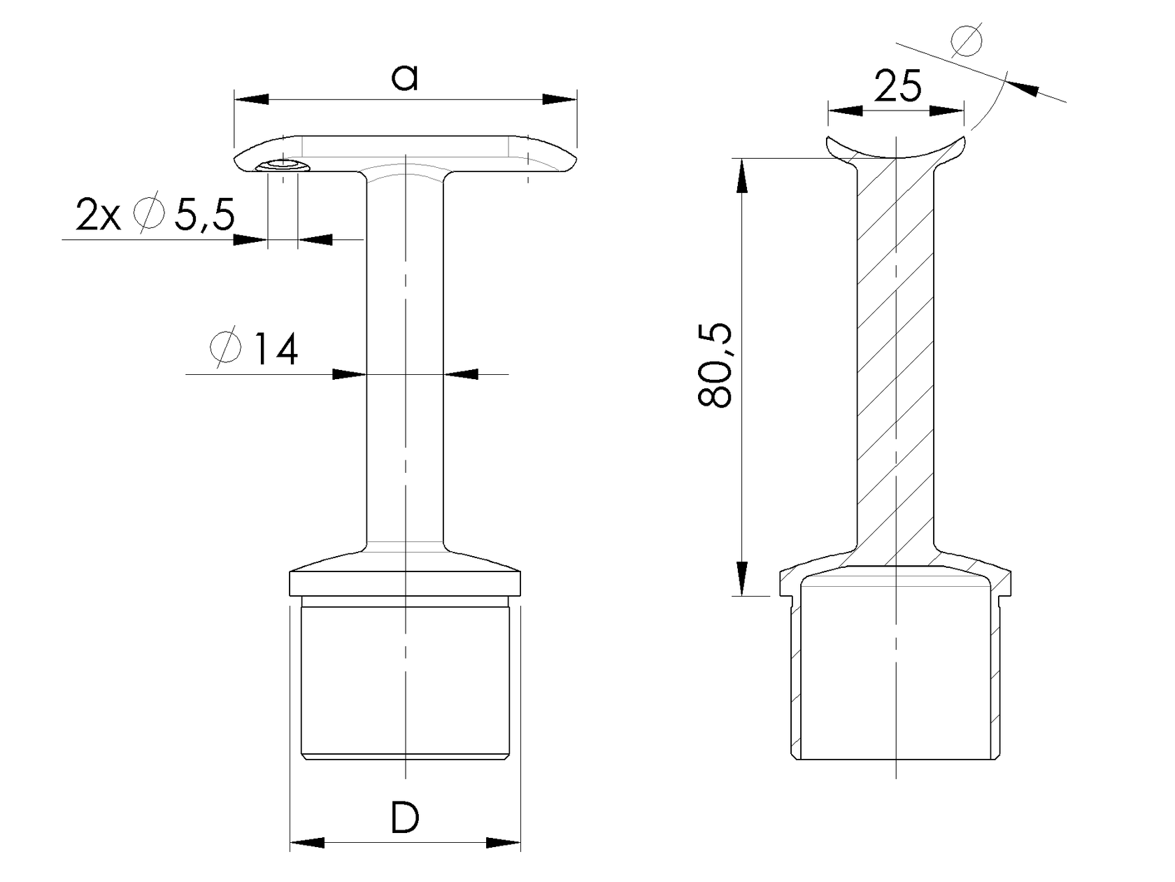 Handrail bracket
