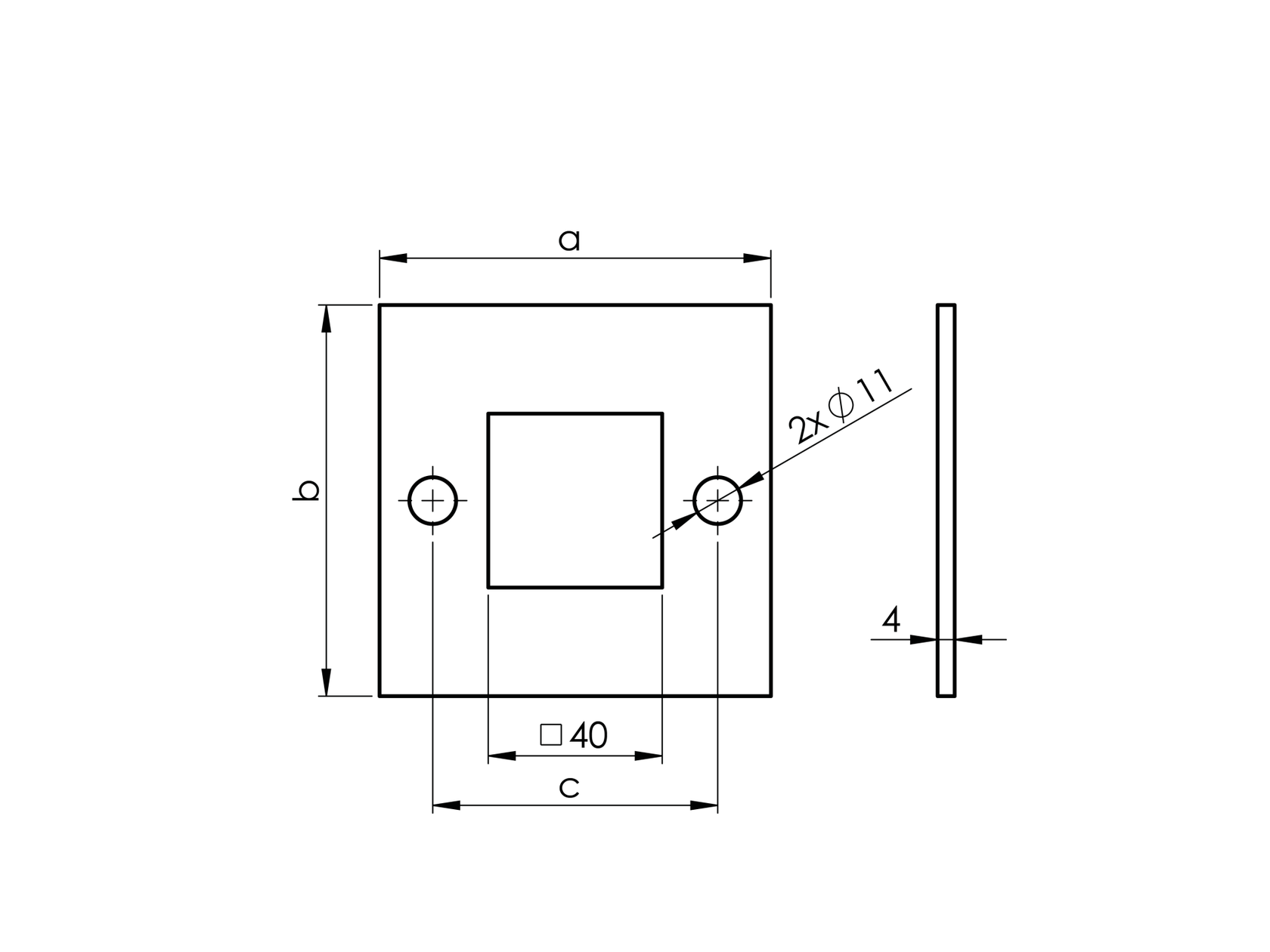 Upper anchoring - square flange