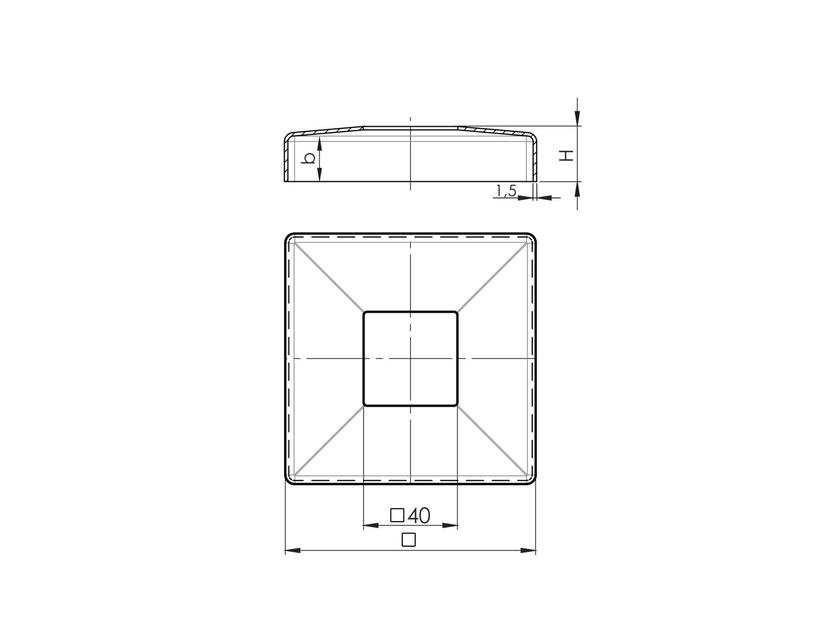 Square base cover
