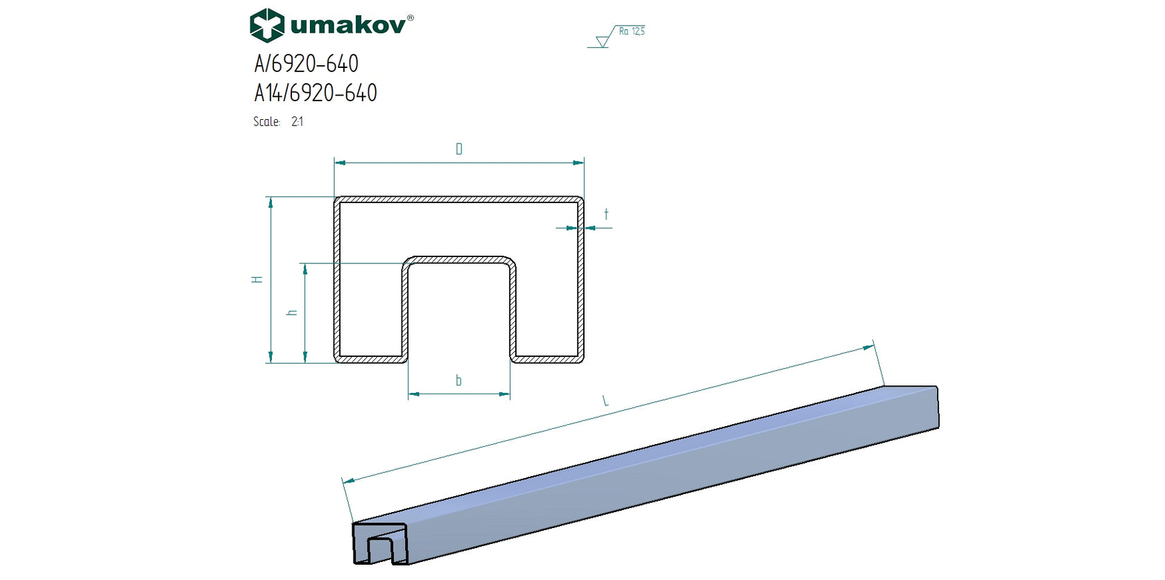 Handrail rectangle - glass