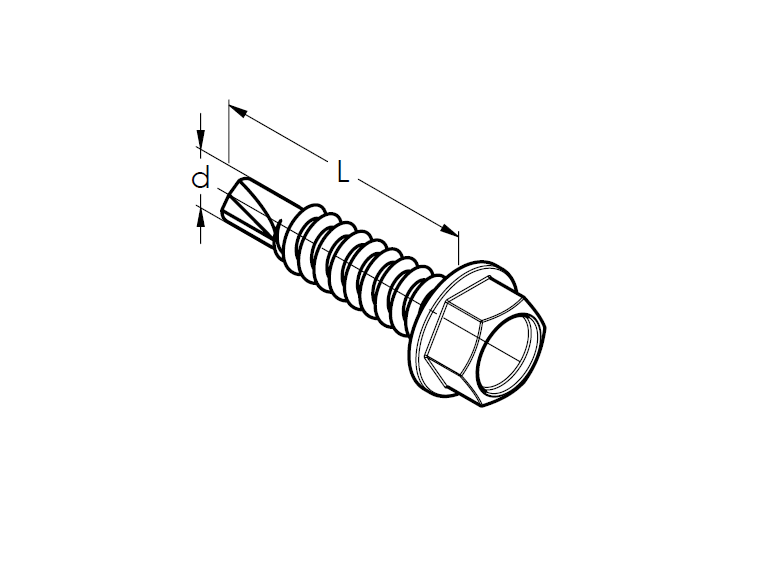 Hexagon head drilling screw with collar and tapping screw thread