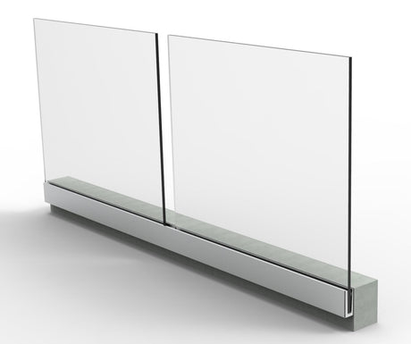 Glass railing, aluminium profile, 2500x1000mm
