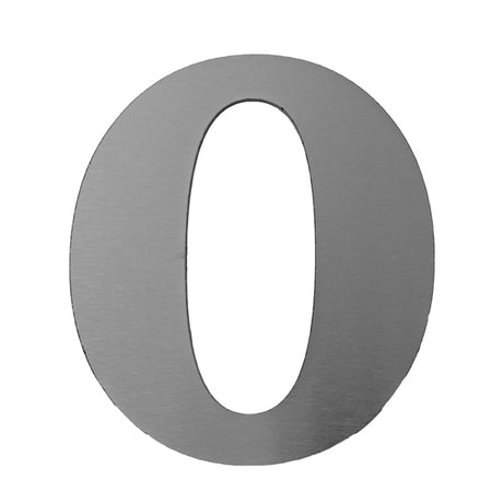 House number "0" "0" 185mm, hr.3mm, AISI 316