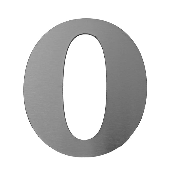 House number "0" "0" 185mm, hr.3mm, AISI 316