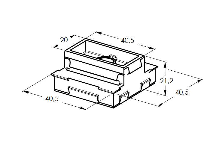Click-lock connector for façade system, 45 x 25  – Anthracite RAL 7016, 50pcs