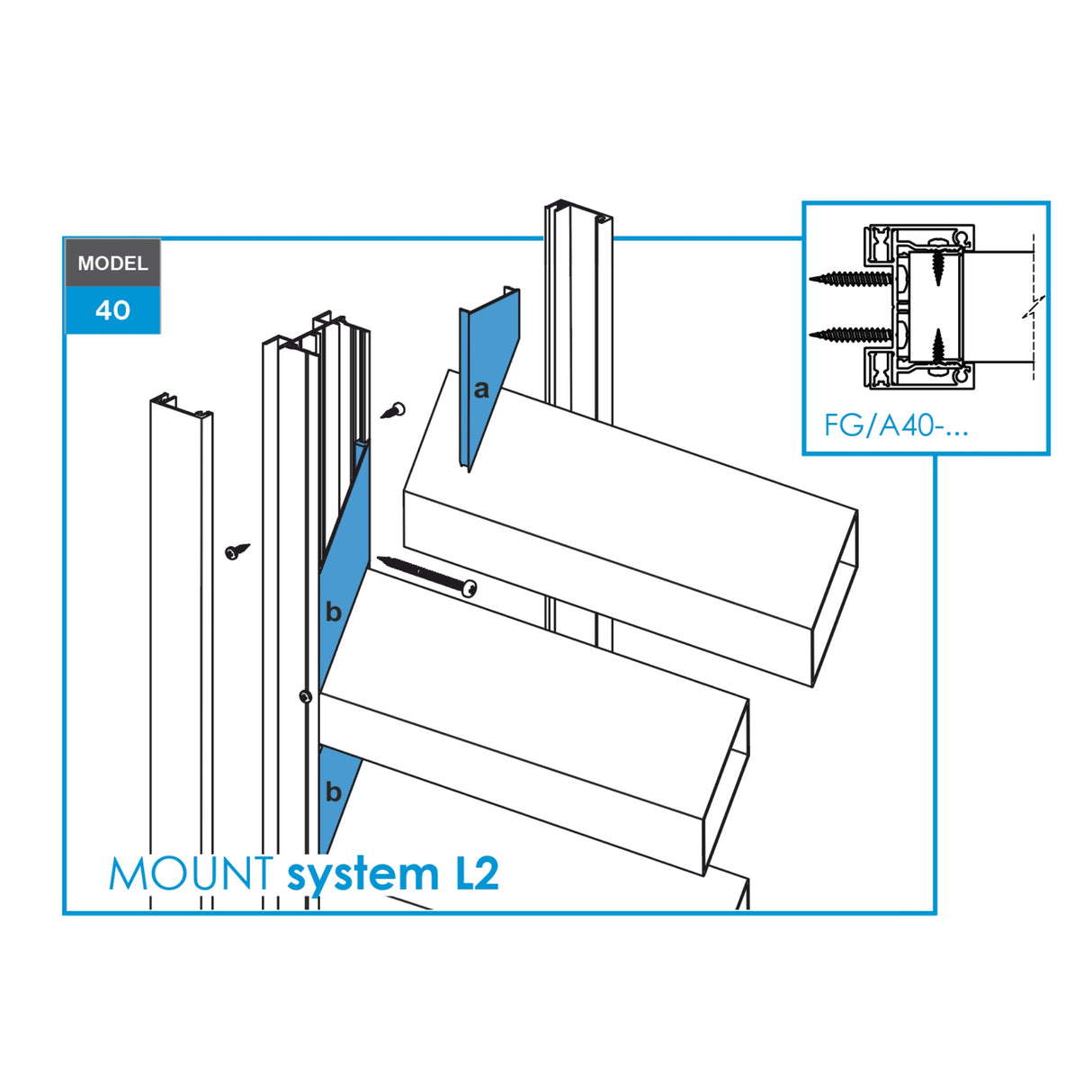 Click-Lock Distanz-Abdeckleiste für U40-Adapter, 41 x 09 - 30mm - Anthrazit R7016, schräg mit 5 mm Überdeckung - SET